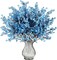 10pc Blue Baby's Breath Artificial Flowers - 19" Real Touch Silk Gypsophila Bouquets for DIY Wedding Floral Arrangements, Home Kitchen Table Centerpieces & Party Decor